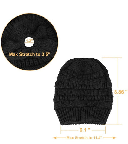 Ponytail Satin Lined Beanies | Satin Lined Beanie | Unisex | Satin Lined Winter Hat | Kid Beanies |Baby Beanie | Satin Lined Ponytail Beanie