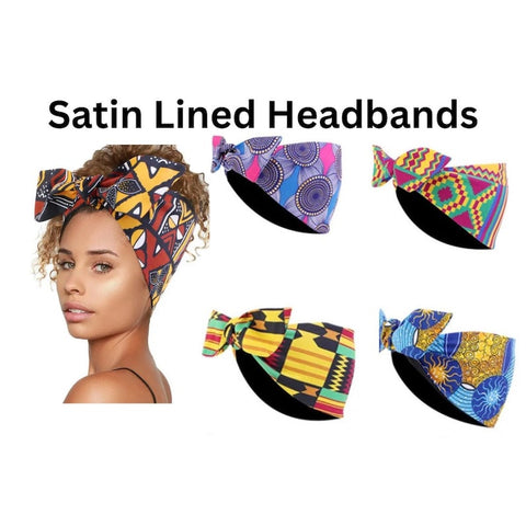 Satin Headbands | African Headband | Satin Head Wrap | Satin Turban Style | Fashion headbands | Women’s headbands | hair styling accessories