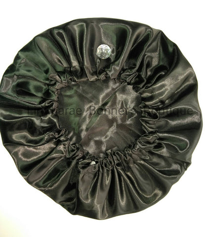 Satin Bonnet Black Diamond | Baby Bonnet | Adult Bonnet - LinSharae Bonnets Boutique