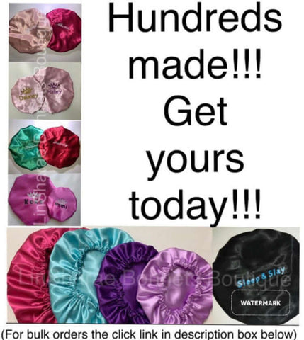 Custom Satin Bonnet | Custom  Baby Bonnet | Add Name | Add Text | Create a Custom LinSharae Bonnet