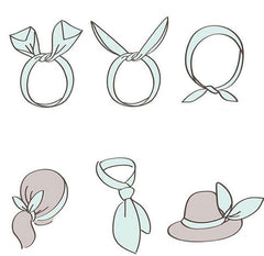 Wire Bunny Ear Headband | Satin Headbands | Silk Headbands | Satin ties | Satin Head Wrap | Satin Turban Style | Solid Bandana Headbands for Women Elastic Hair Scarf Headbands Satin Head Kerchief Triangle Hairbands with Clips