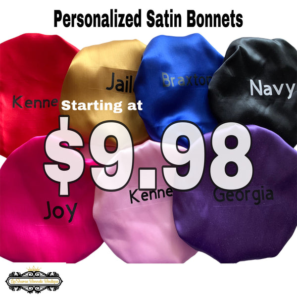 Personalized Satin Bonnet | Adult | Satin Baby Bonnet | Satin Bonnet | Baby Bonnet | Satin Bonnets | Silky Satin Baby Bonnet | Customize Bonnet |