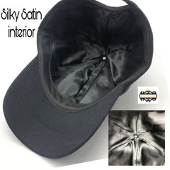 Satin Lined Baseball Cap | Baseball Cap | Satin Hat | Men's Athletic Baseball Fitted Cap | Adjustable Hat | Dad Hat | Sun | Snap Back Hat