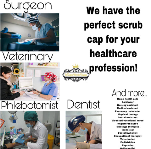 Satin Lined Scrub Cap | Bouffant Scrub Cap | Surgical Scrub Cap | Scrub Cap | Unisex Scrub Cap | Scrub Cap with Buttons | Satin Lined Cap