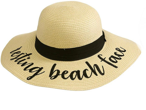 Satin Lined Sun Hat | Floppy Beach Sun Hat for Women - Vacation, Honeymoon Embroidered Straw Hat - Big, Foldable, Large Brim