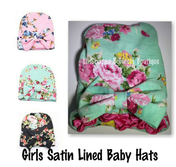 Baby Satin Bonnets