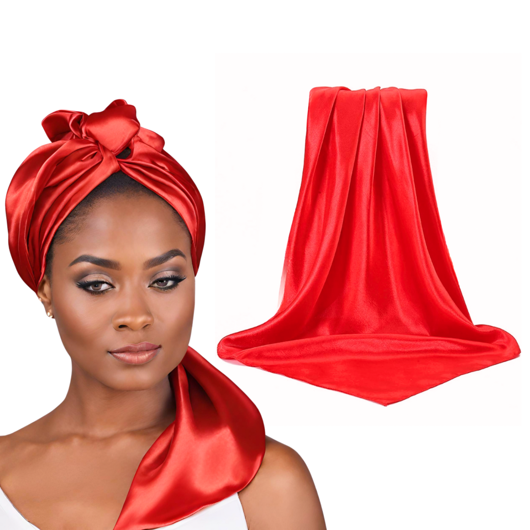Silk satin head top scarf