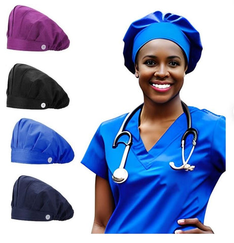 Satin Lined Scrub Cap | Bouffant Scrub Cap | Surgical Scrub Cap | Scrub Cap | Unisex Scrub Cap | Scrub Cap with Buttons | Satin Lined Cap