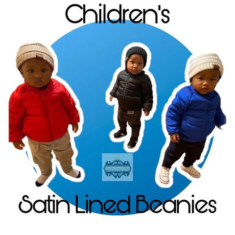 Children’s Satin Lined Beanies | Unisex | Satin Lined Winter Hat | Kid Beanies | Baby Beanie | Satin Lined Beanies