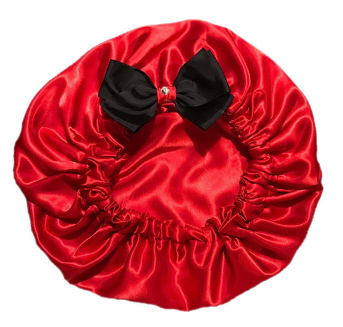 Red Satin Bonnet - LinSharae Bonnets Boutique