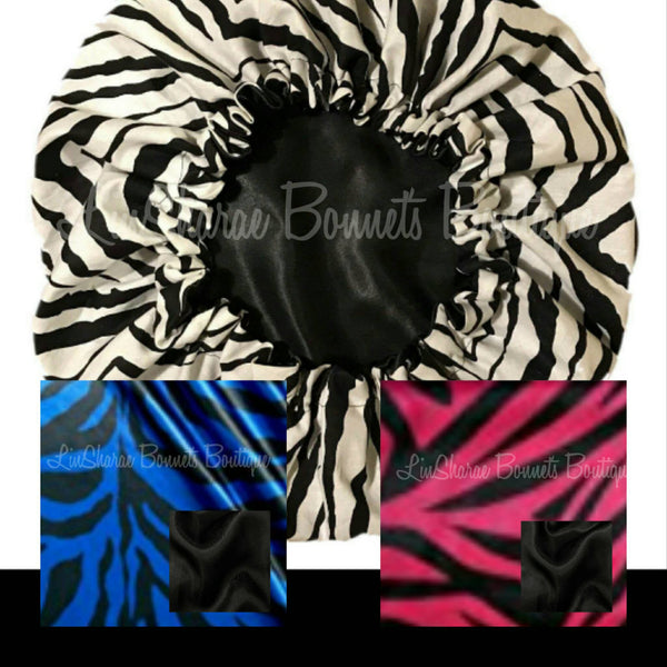 Zebra Satin Bonnet | Baby Bonnet