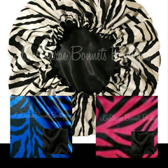Zebra Satin Bonnet | Baby Bonnet - LinSharae Bonnets Boutique