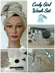 T-shirt Towel, Curly Girl Wash Set, Plop set, Wash Day Set, co wash - LinSharae Bonnets Boutique