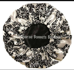 Damask Satin Bonnet | Baby Bonnet - LinSharae Bonnets Boutique