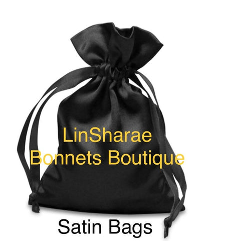 Satin Drawstring Bags - LinSharae Bonnets Boutique