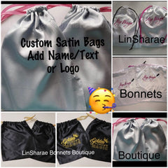 Satin Drawstring Bags - LinSharae Bonnets Boutique