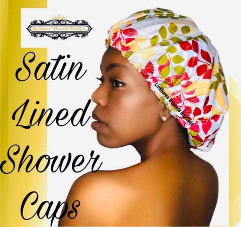 Luxury Large Satin Lined Shower Caps | Adjustable Shower Cap | Water Proof Shower Cap | Satin Shower Cap | Shower Cap | Large Shower Cap - LinSharae Bonnets Boutique