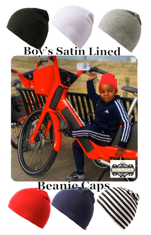 Satin Lined Boy Cap | Satin Lined Beanie | Satin Lined Boy Beanie Cap | Satin Day Cap | Satin Sleep Cap | Custom Boy Hats | Boy Beanies Hat - LinSharae Bonnets Boutique