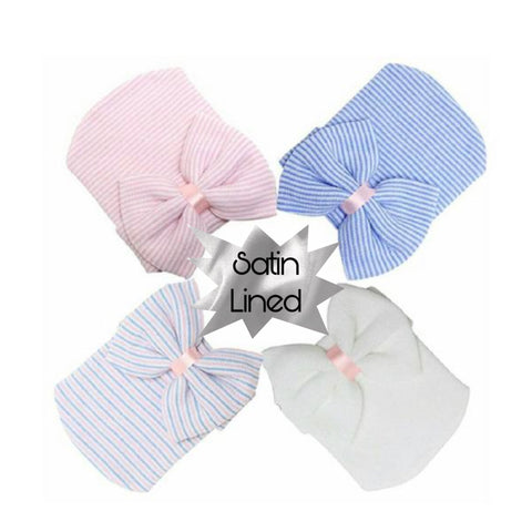 Satin Lined Newborn Bonnet Hats | Boys | Girls